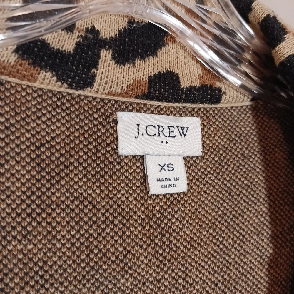 J.Crew Sophie Sweater Blazer in Heather Acorn Leopard Size XS
